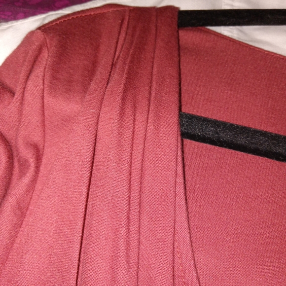 White House Black Market Rust Twisted Faux Wrap Tunic Large - Picture 2 of 8